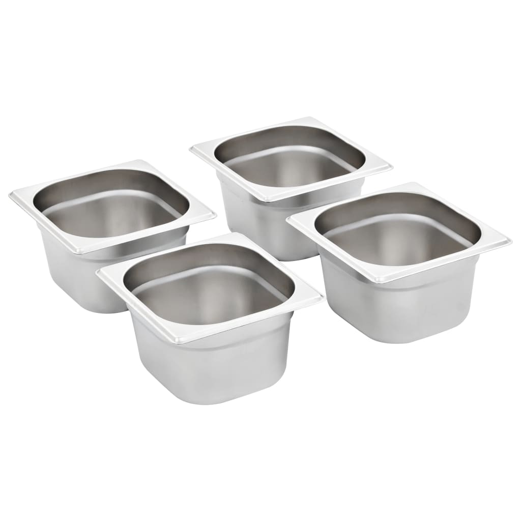 Contenitori Gastronorm 12 Pz Gn 1/6 100 Mm In Acciaio Inox