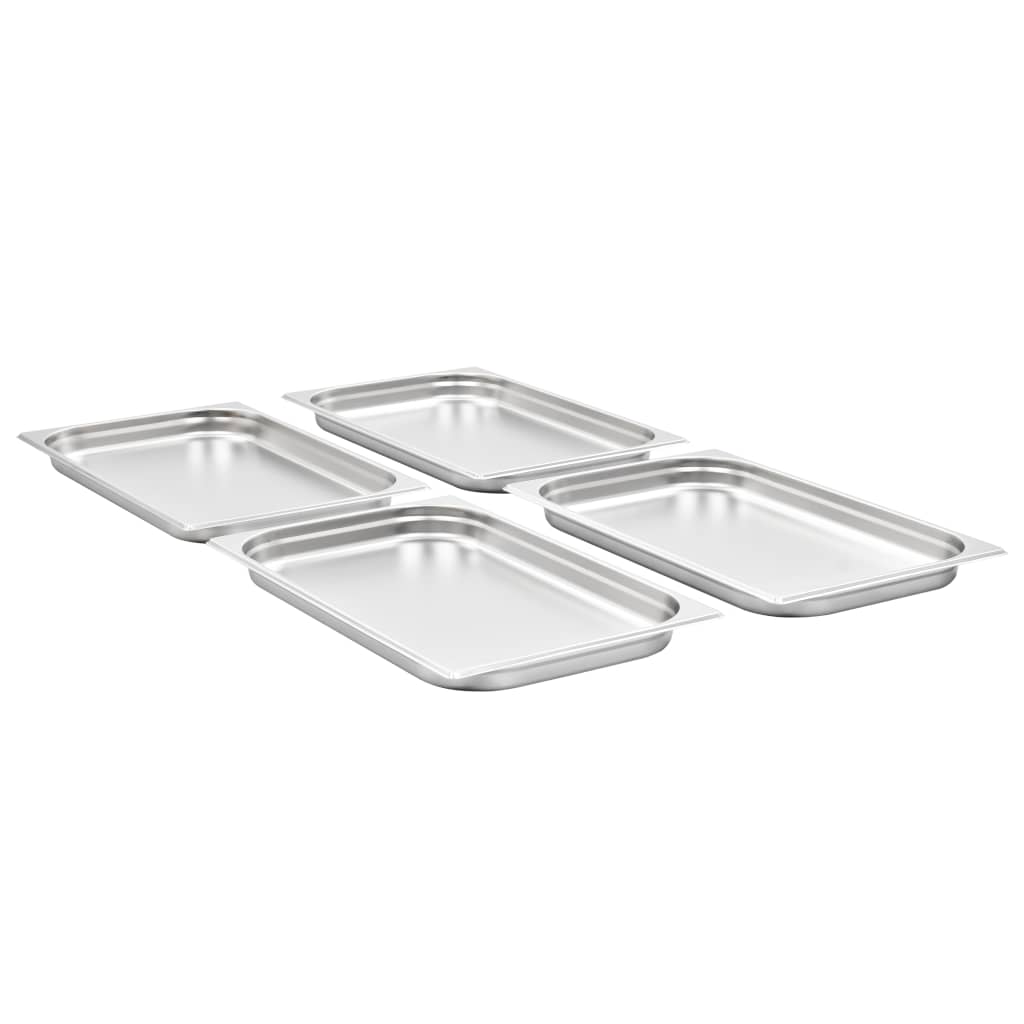 Contenitori Gastronorm 4 Pz Gn 1/1 40 Mm In Acciaio Inox