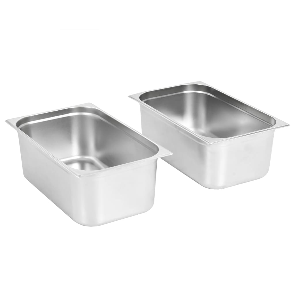 Contenitori Gastronorm 2 Pz Gn 1/1 200 Mm In Acciaio Inox