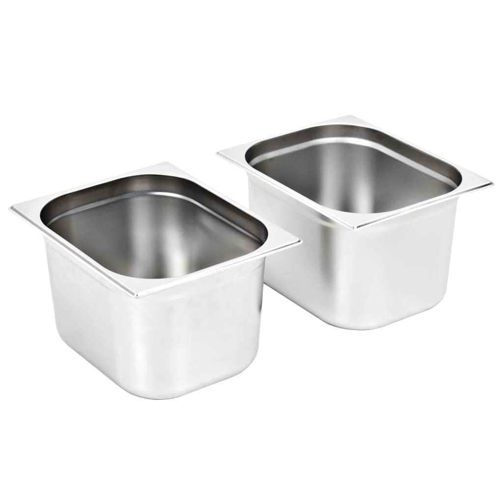 Contenitori Gastronorm 2 Pz Gn 1/2 200 Mm In Acciaio Inox