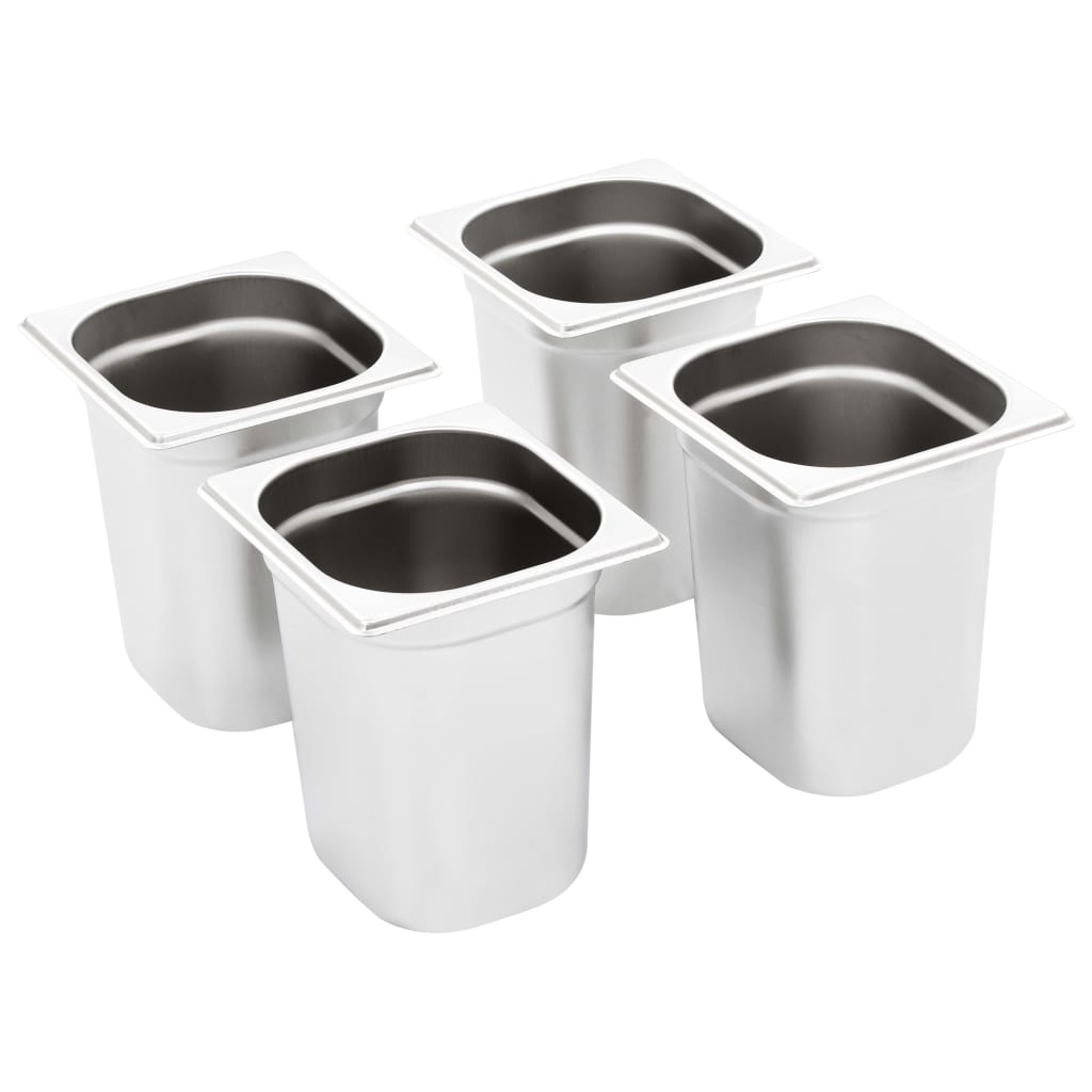 Contenitori Gastronorm 8 Pz Gn 1/6 200 Mm In Acciaio Inox