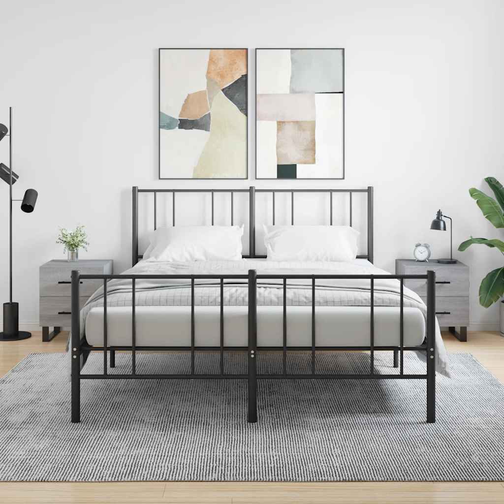 Comodini 2 Pz Grigio Sonoma 40x35x47,5 Cm In Legno Multistrato