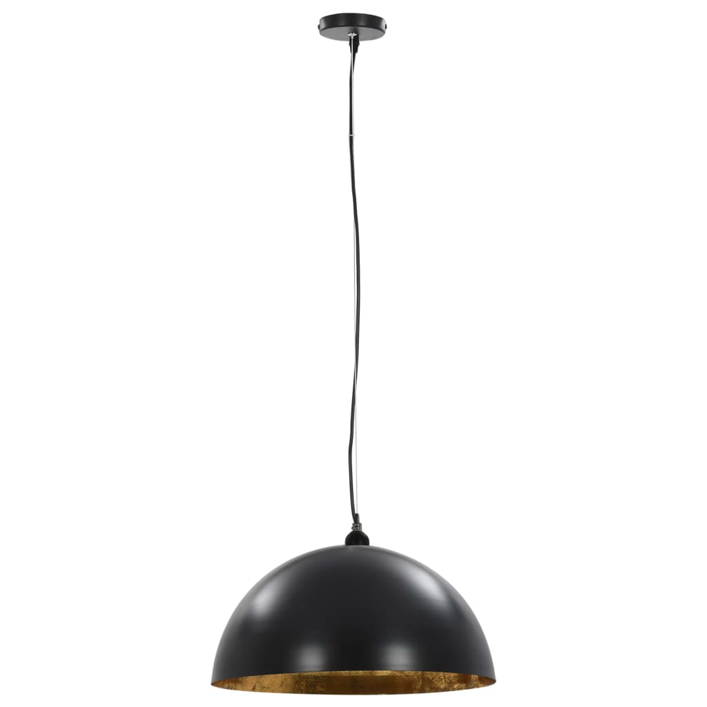 Lampadari 2 Pz Nero E Oro SemI-Sferici 50 Cm E27 - Image 3