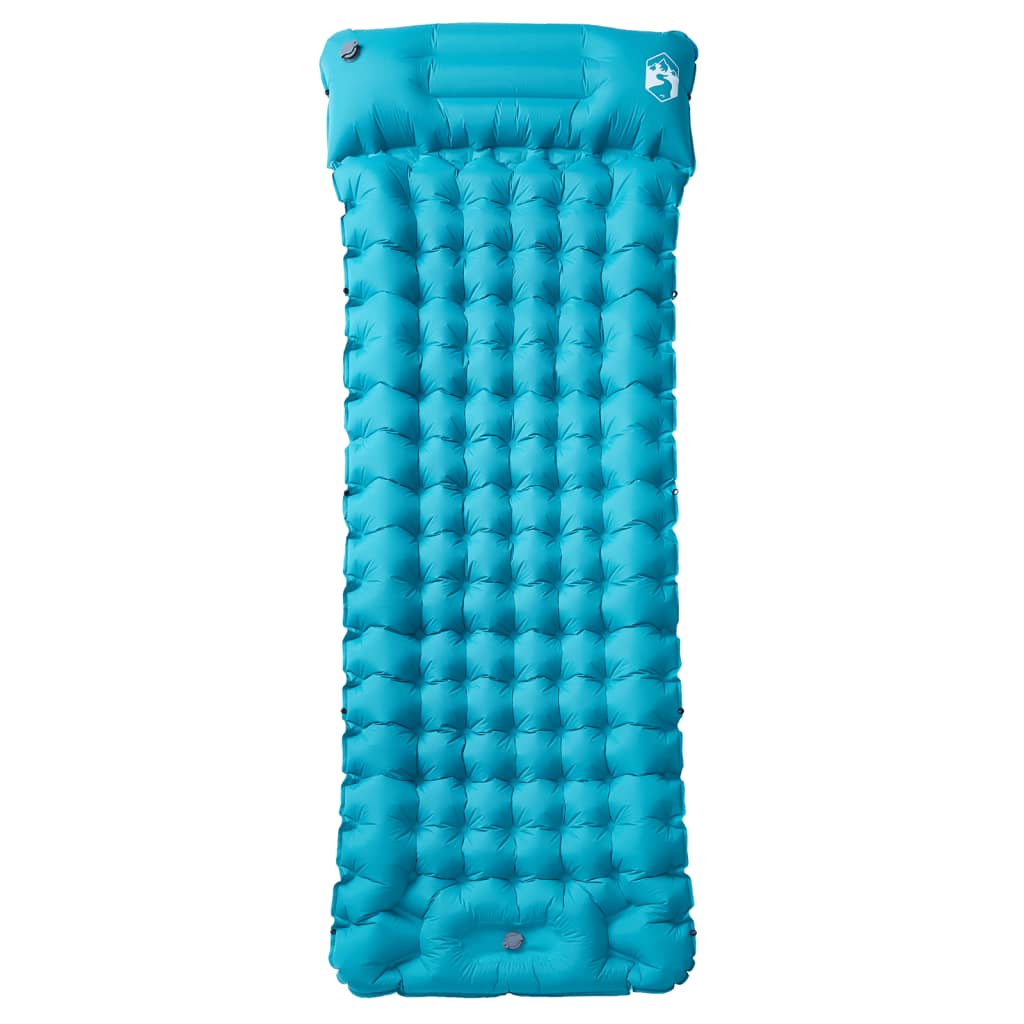 Materasso Da Campeggio Autogonfiabile Con Cuscini 1 Persona Blu