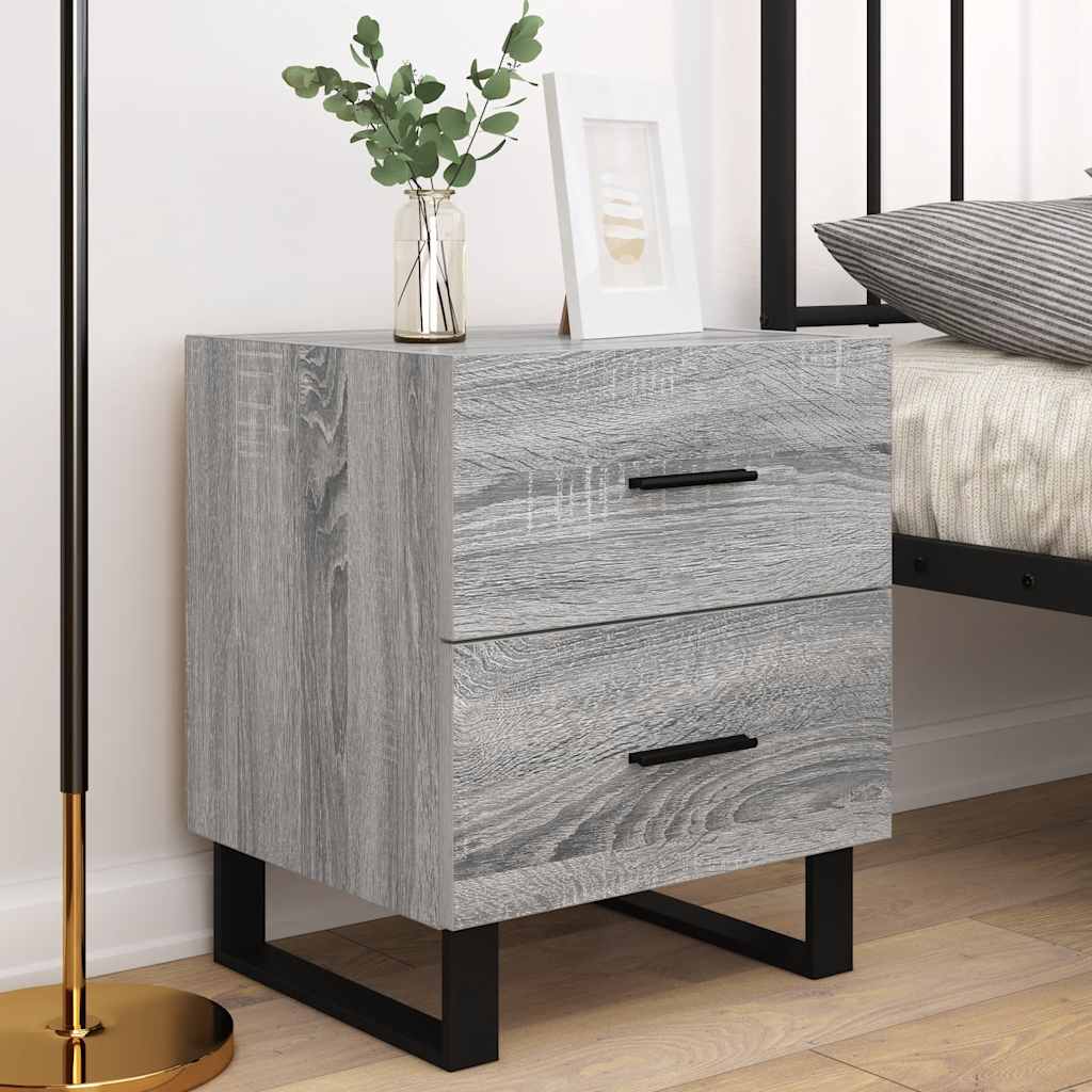 Comodini 2 Pz Grigio Sonoma 40x35x47,5 Cm In Legno Multistrato - Image 3