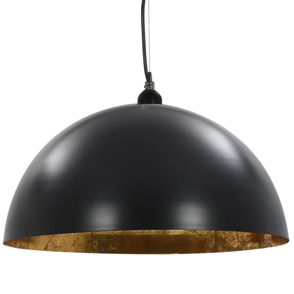 Lampadari 2 Pz Nero E Oro SemI-Sferici 50 Cm E27 - Image 4