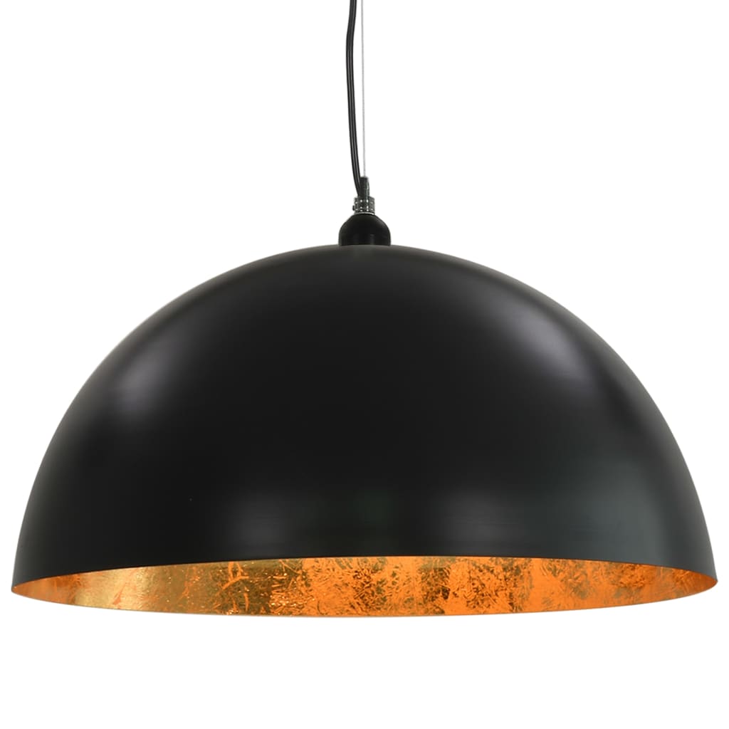 Lampadari 2 Pz Nero E Oro SemI-Sferici 50 Cm E27 - Image 5