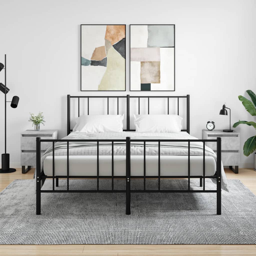 Comodini 2pz Grigio Cemento 40x35x50 Cm In Legno Multistrato