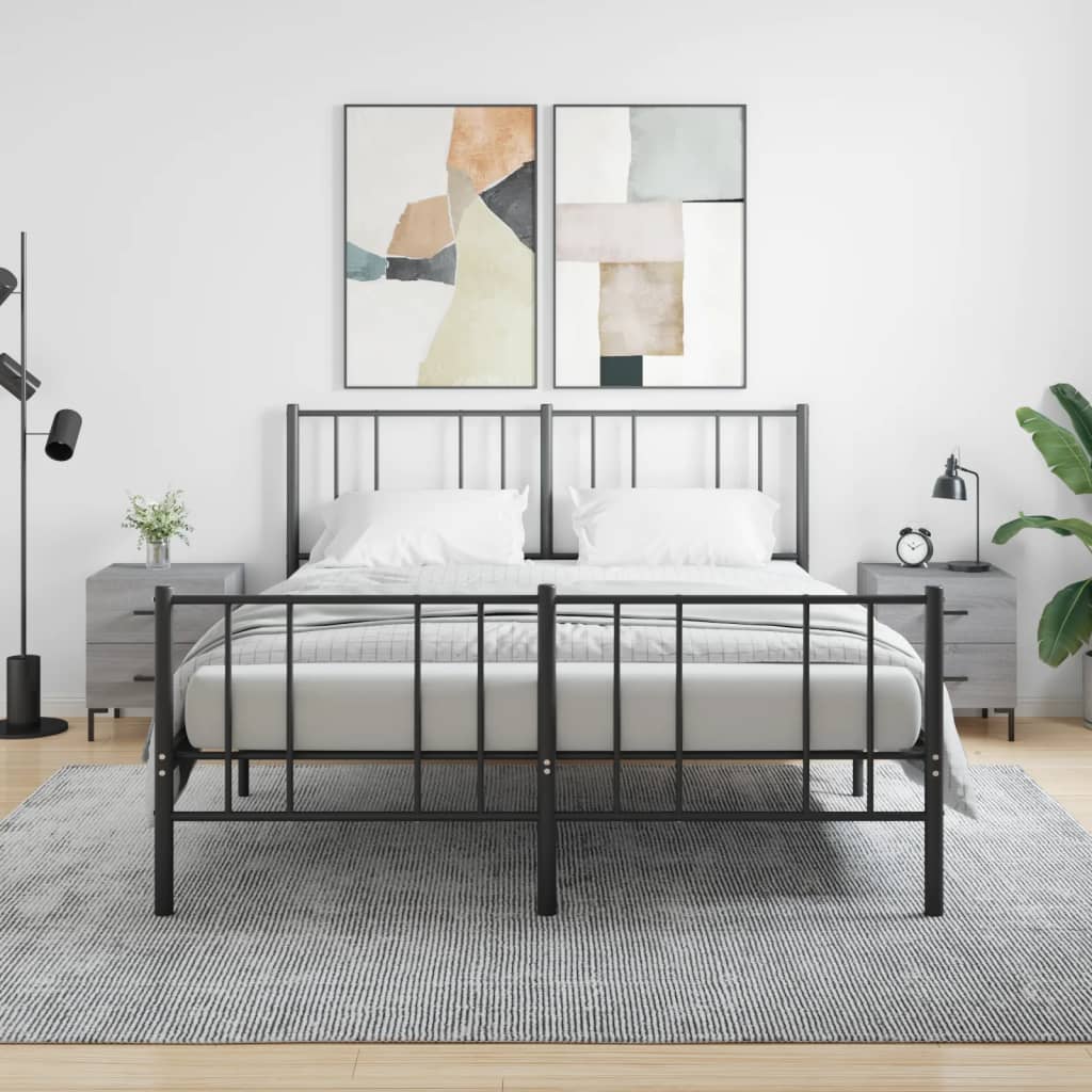 Comodini 2 Pz Grigio Sonoma 40x35x47,5 Cm In Legno Multistrato