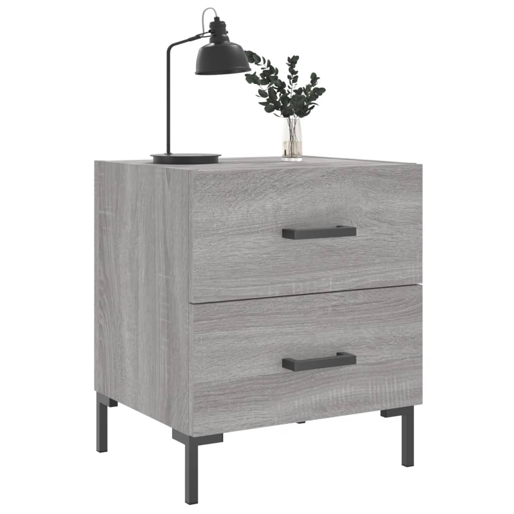 Comodini 2 Pz Grigio Sonoma 40x35x47,5 Cm In Legno Multistrato - Image 3