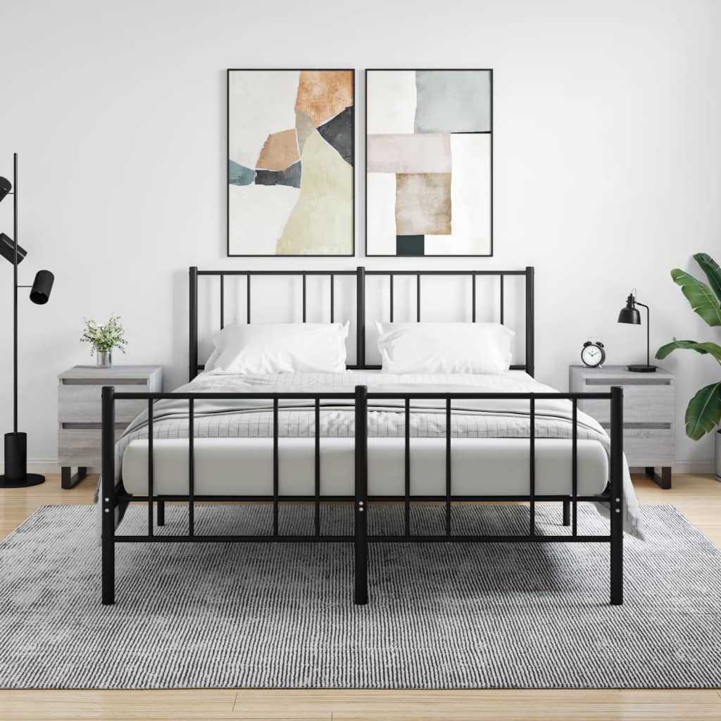 Comodini 2pz Grigio Sonoma 40x35x50 Cm In Legno Multistrato