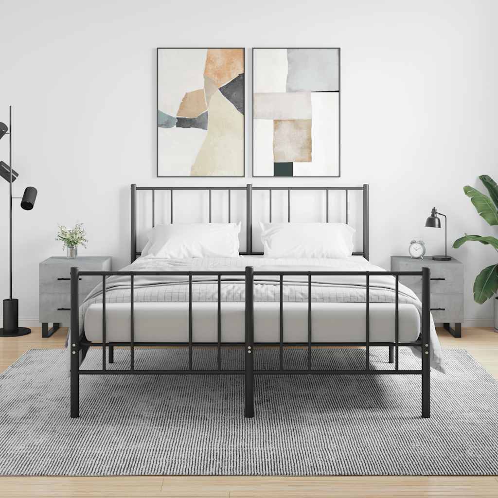 Comodini 2 Pz Grigio Cemento 40x35x47,5 Cm In Legno Multistrato