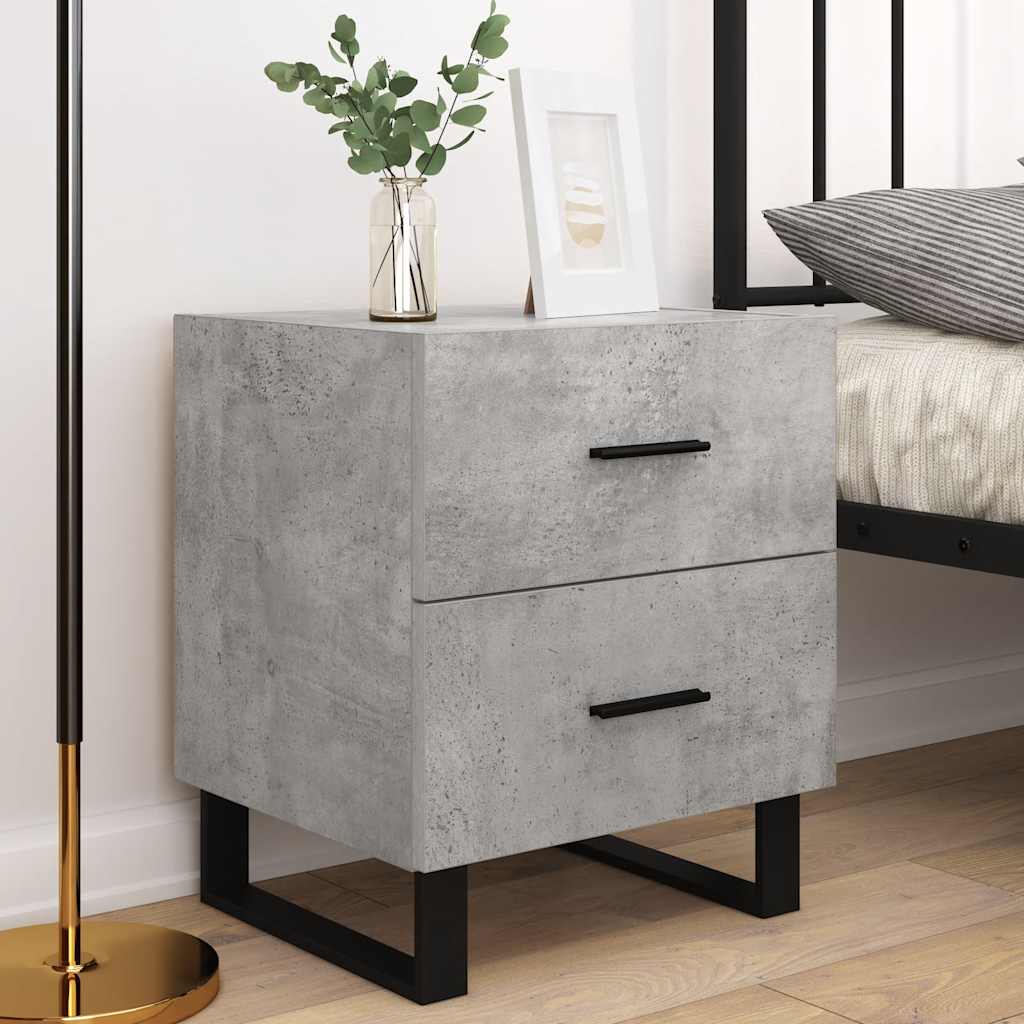 Comodini 2 Pz Grigio Cemento 40x35x47,5 Cm In Legno Multistrato - Image 3