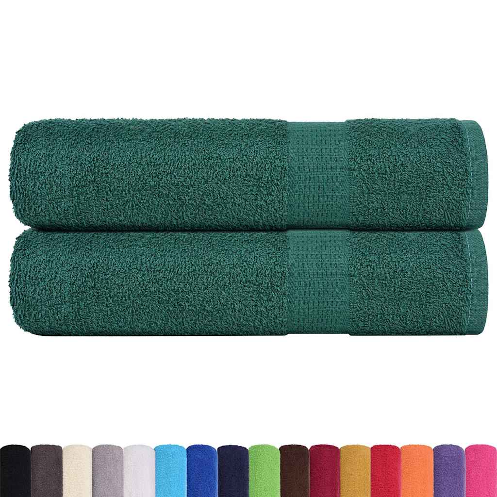 Asciugamani Doccia 2 Pz Verde 70x140 Cm 360 G/m² 100% Cotone