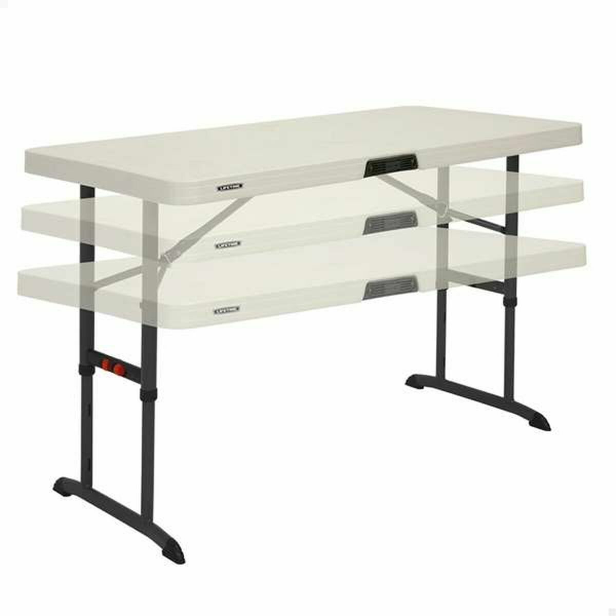 Tavolo Pieghevole Lifetime Lifetime 122 X 86 X 61 Cm Crema Acciaio Plastica