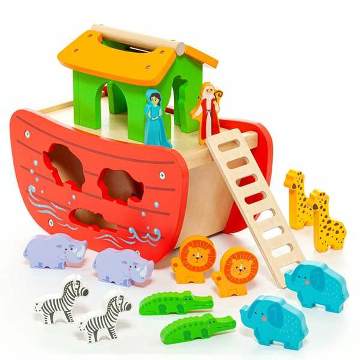 Playset Moltó Noah's Ark Legno 17 Pezzi