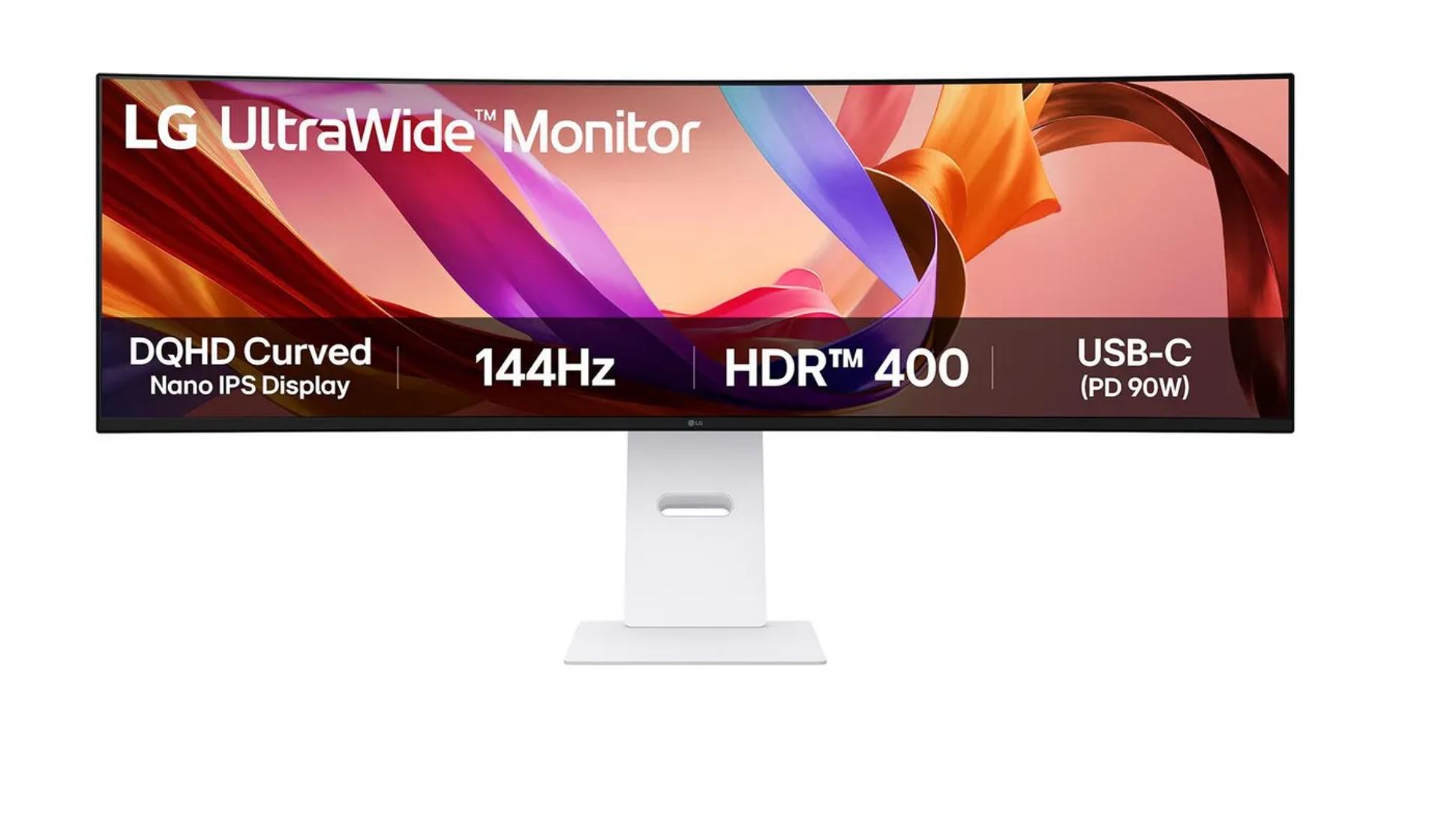 Lg 49u950A-W 124,5cm (49") Dqhd Ips Curved Office Monitor 32:9 Hdmi/dp/usB-C Pd90w 144hz Sync [energieklasse G] (49u950A-W.aeu)