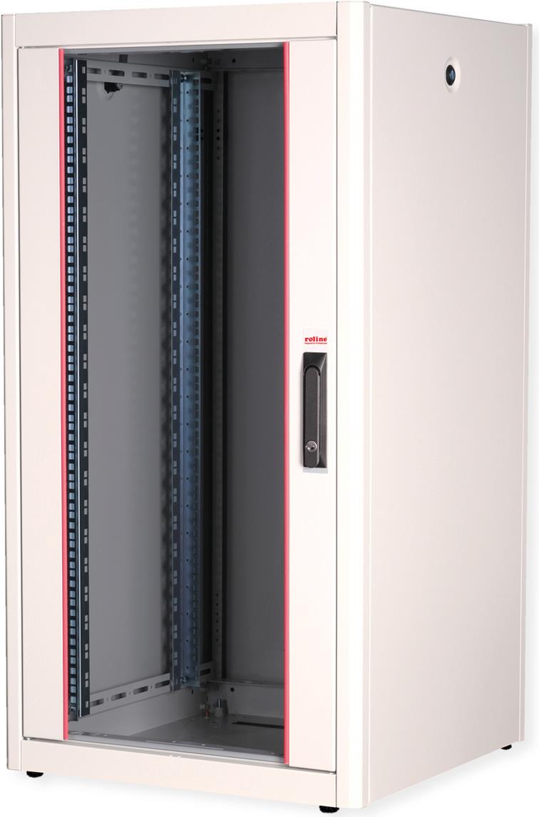 Roline Basic - Schrank Netzwerkschrank - Glas Tür - Hellgrau, Ral 7035 - 22u - 48.3 Cm (19") (26.21.0031)