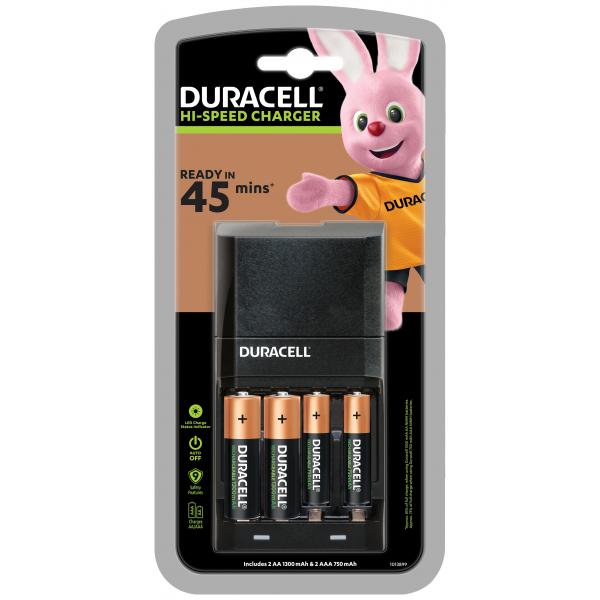 Caricabatterie + Batterie Ricaricabili DURACELL CEF27 2 x AA + 2 x AAA 1700 mAh 750 mAh (1 Unità)