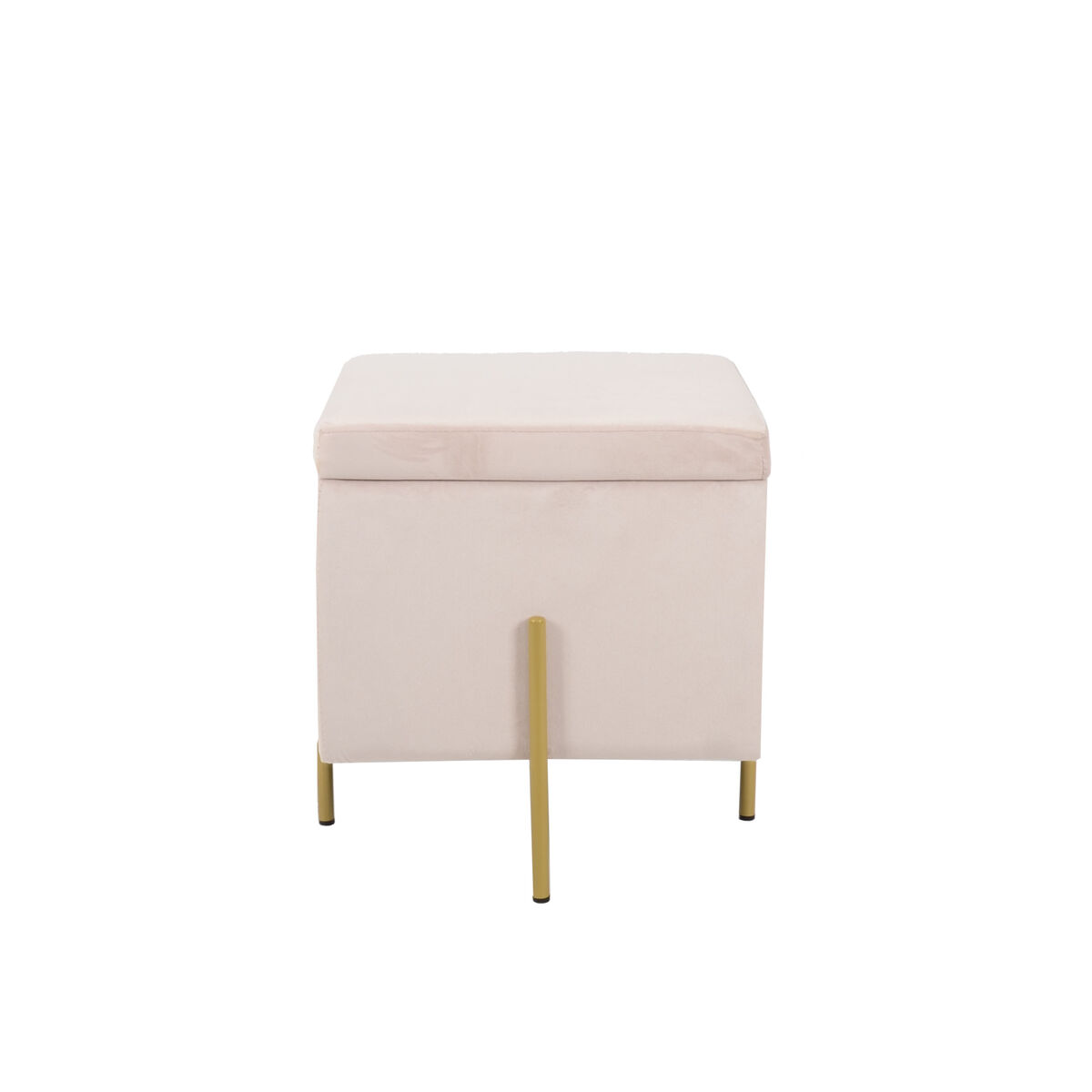 Poggiapiedi Dkd Home Decor Rosa Metallo Poliestere (45 X 45 X 45 Cm)