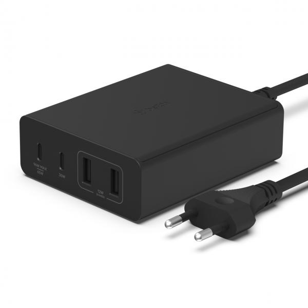 Belkin Boostcharge Pro - Alimentatore - Tecnologia Gan - 108 Watt - Ricarica Rapida, Pd 3.0 - 4 Porte Di Uscita (2 X Usb, 2 X UsB-c)