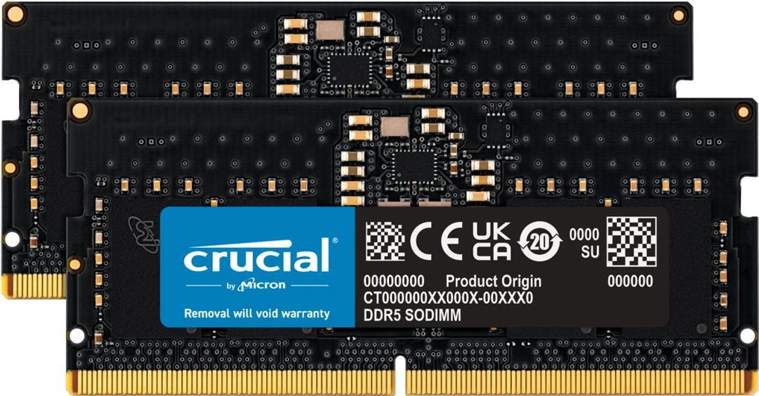 Crucial 16gb 2x8gb Ddr5-5600 Cl 46 SO-Dimm Ram Notebook Speicher Kit - 16 Gb - Ddr - 262-Pin - SO-Dimm - Cl 46 (ct2k8g56c46s5)