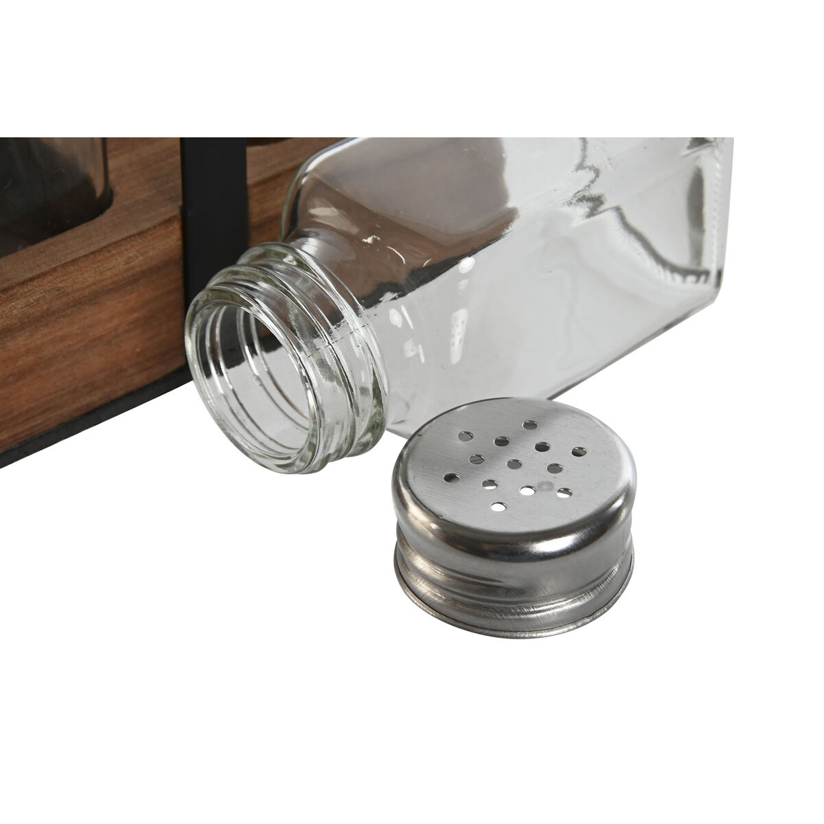 Set Sale e Pepe Home ESPRIT Nero Cristallo Legno di acacia 12 x 6 x 17,5 cm - Image 4