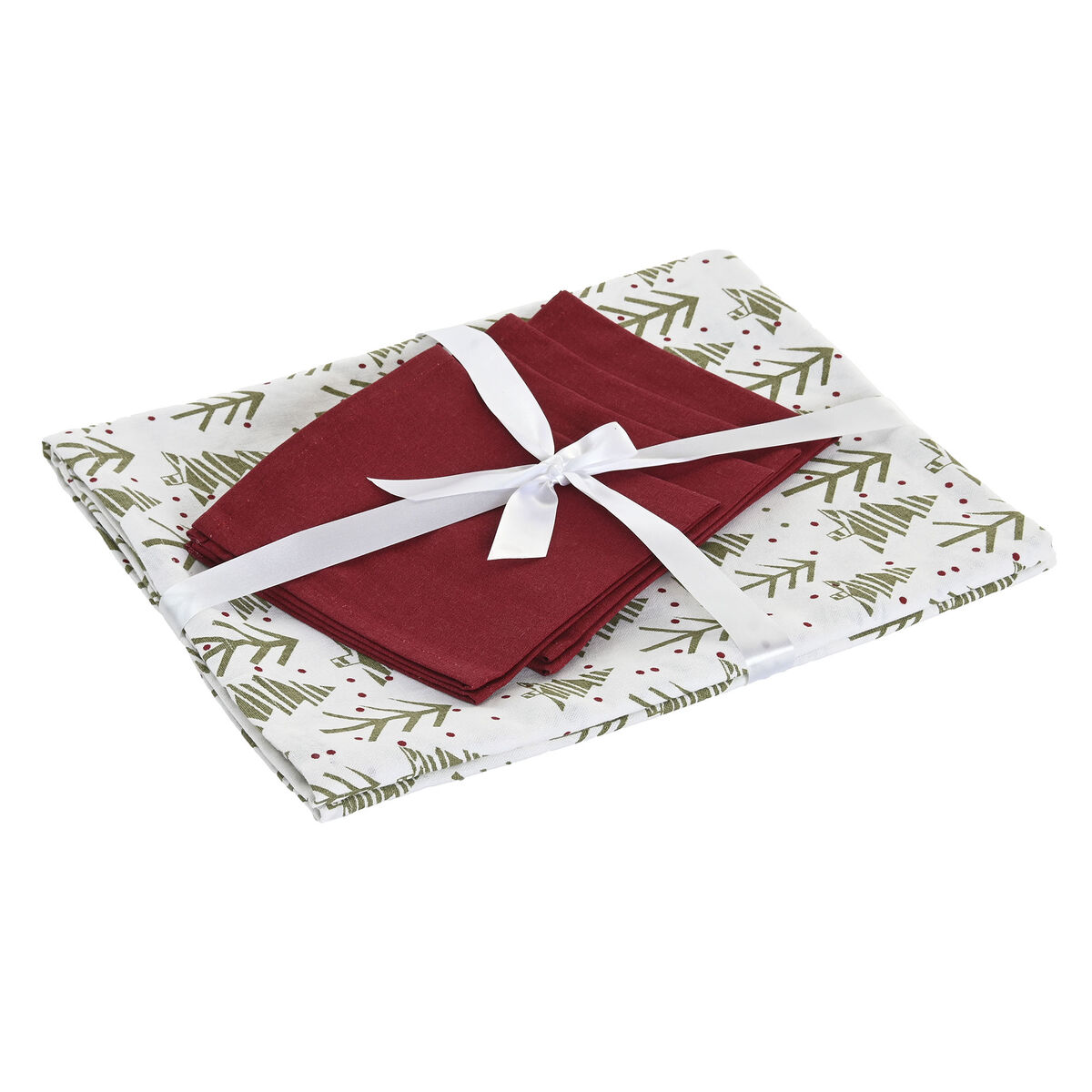 Tovaglia in resina antimacchia Home ESPRIT Bianco Verde Beige (5 Pezzi)