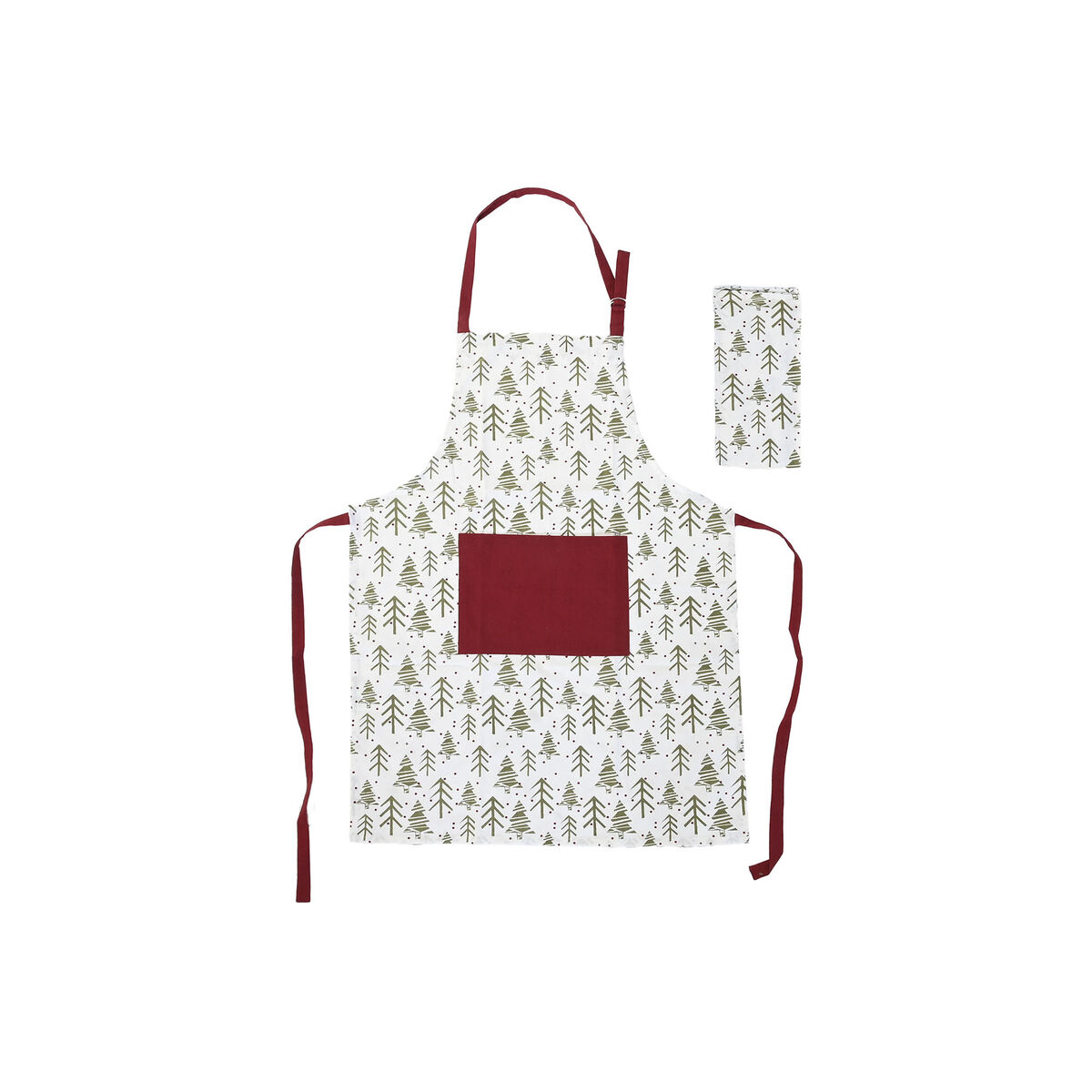 Grembiule Home ESPRIT Bianco Rosso Verde Beige 60 x 0,2 x 80 cm (2 Unità)