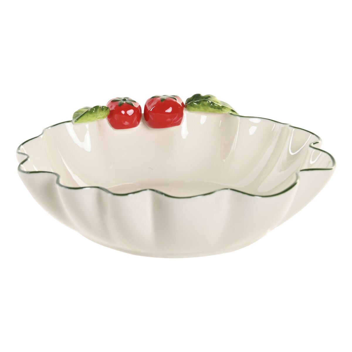 Insalatiera Home ESPRIT Bianco Rosso Verde Gres
