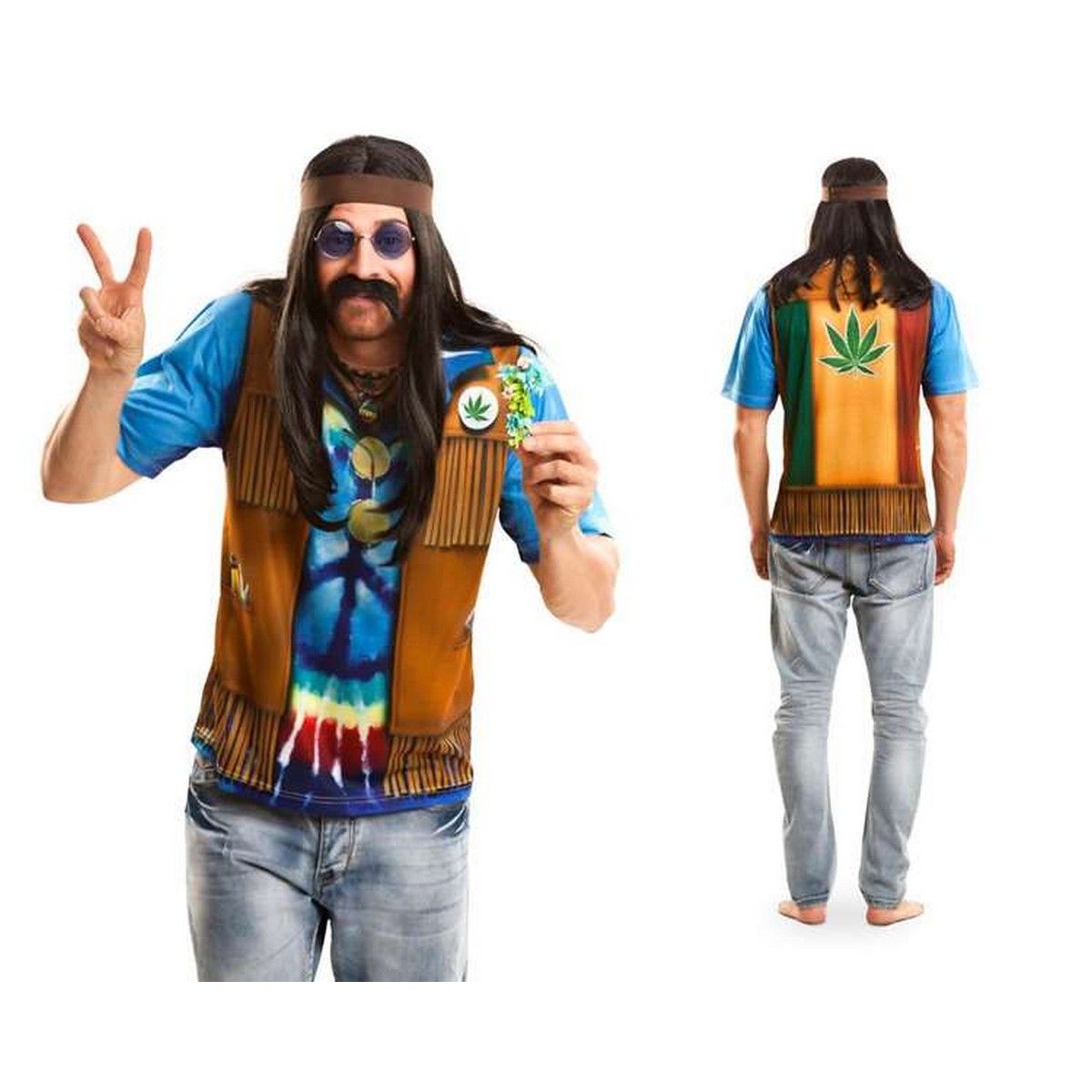 Costume per Adulti My Other Me Hippie Taglia:S