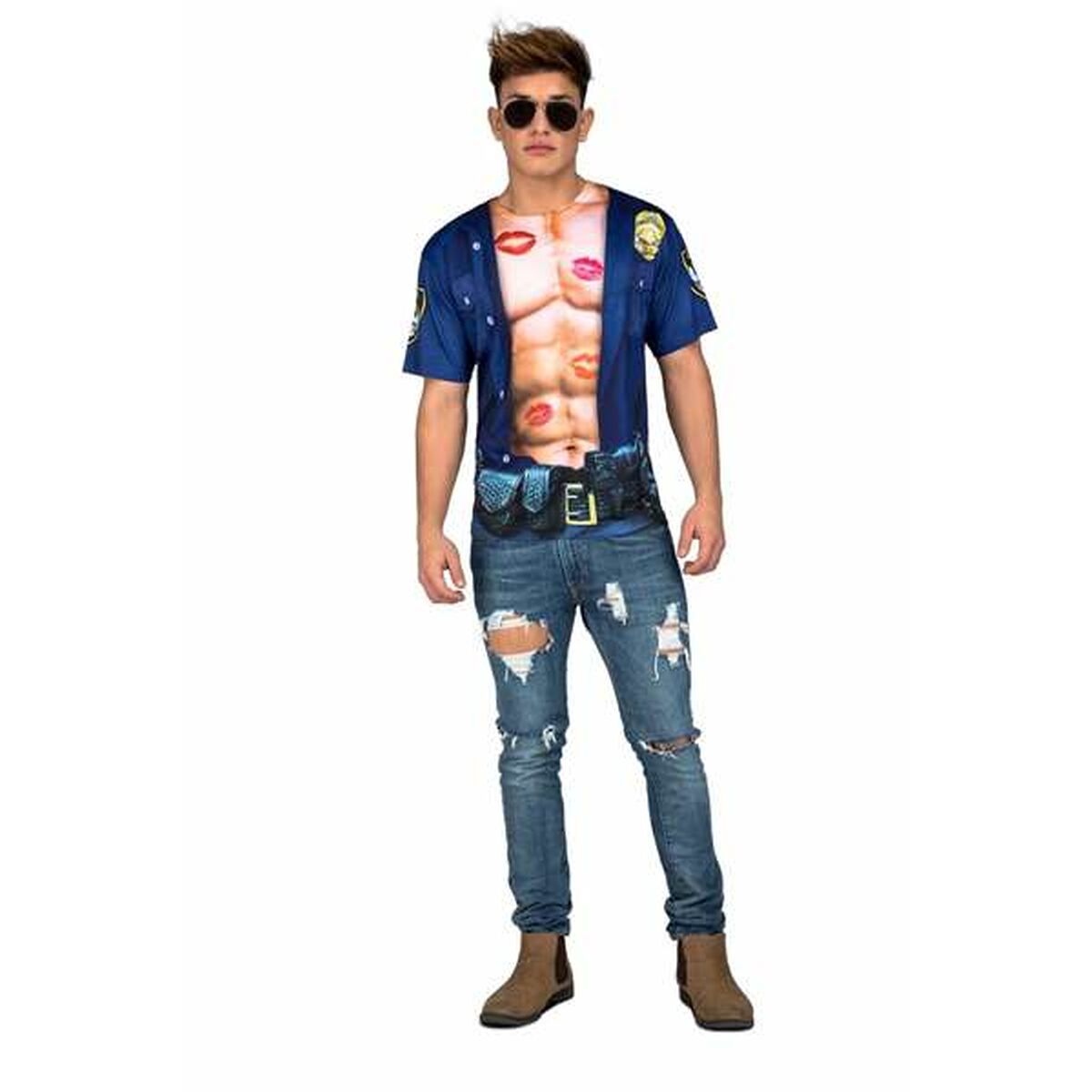 Costume per Adulti My Other Me Poliziotto Muscoloso Taglia:XL