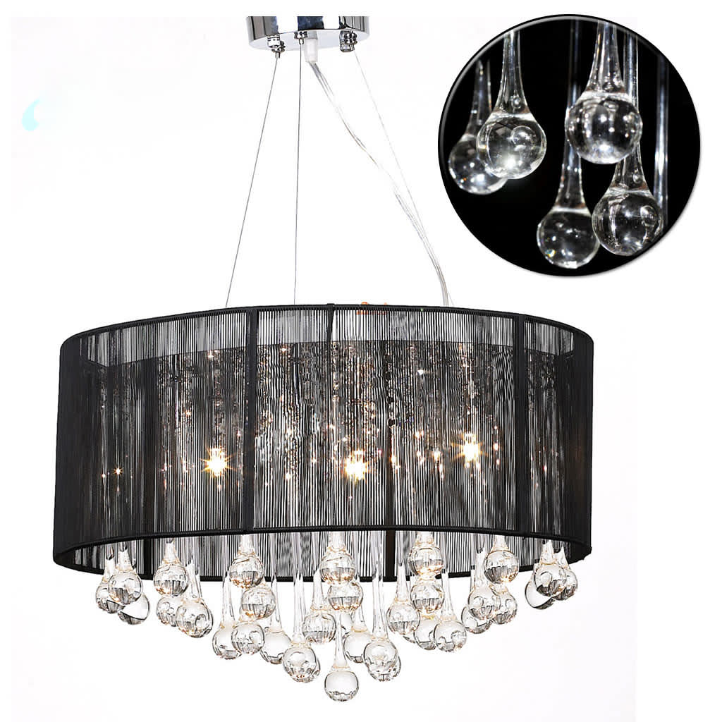 Kristall Kronleuchter mit 85 echten Glas Kristallen schwarz - Image 3