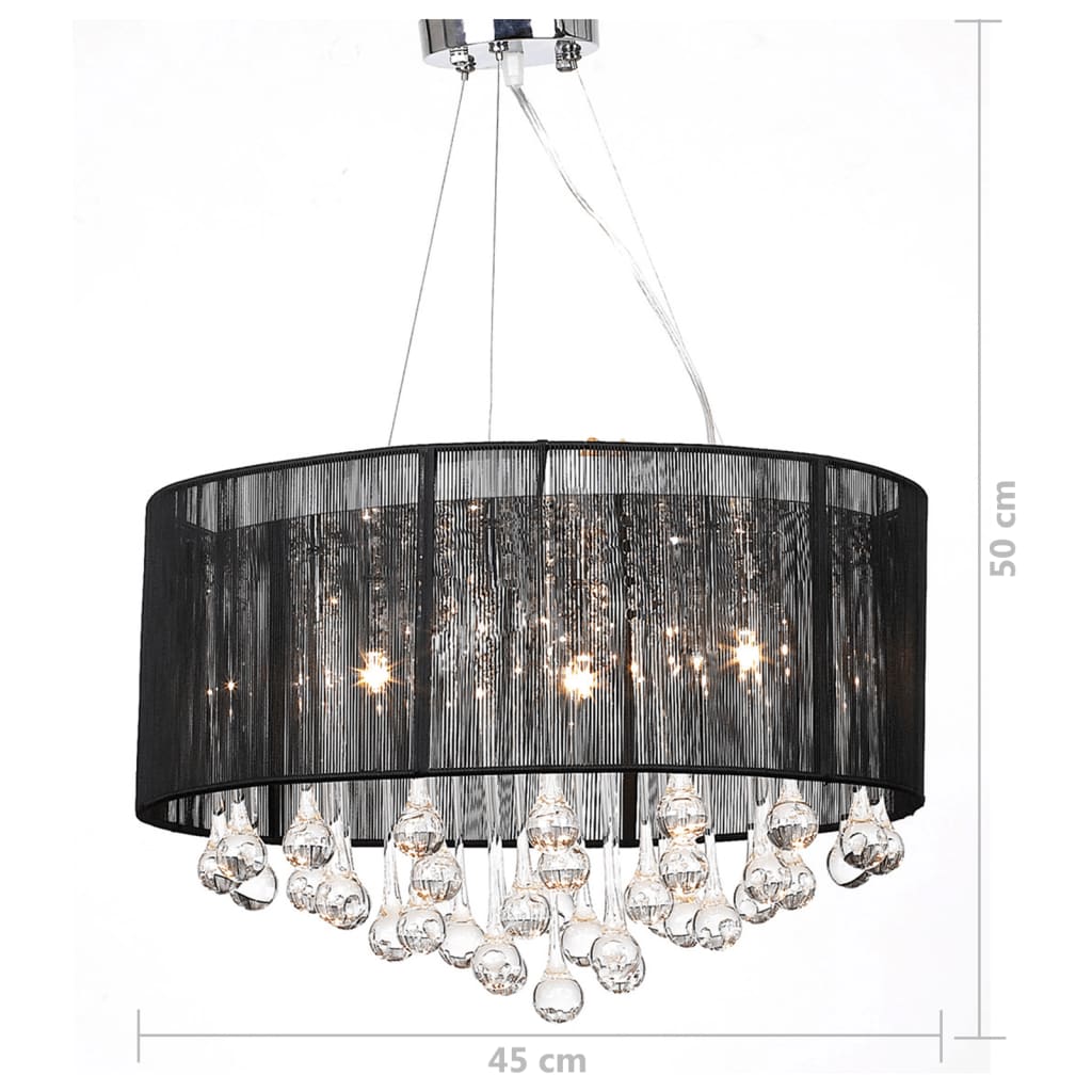 Kristall Kronleuchter mit 85 echten Glas Kristallen schwarz - Image 4
