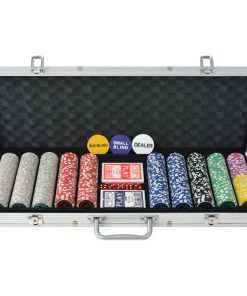 vidaXL Poker Set mit 500 Laserchips Aluminium