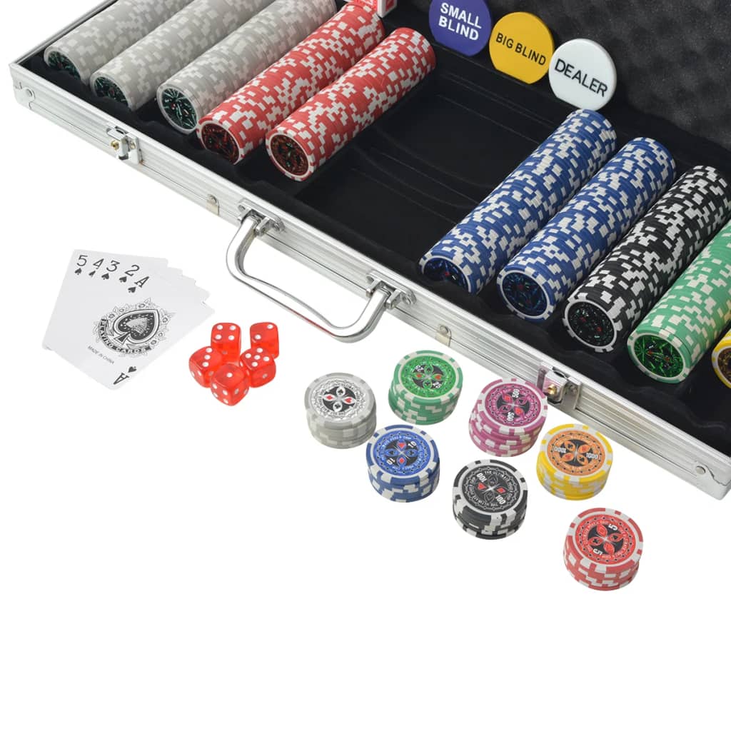 vidaXL Poker Set mit 500 Laserchips Aluminium - Image 3