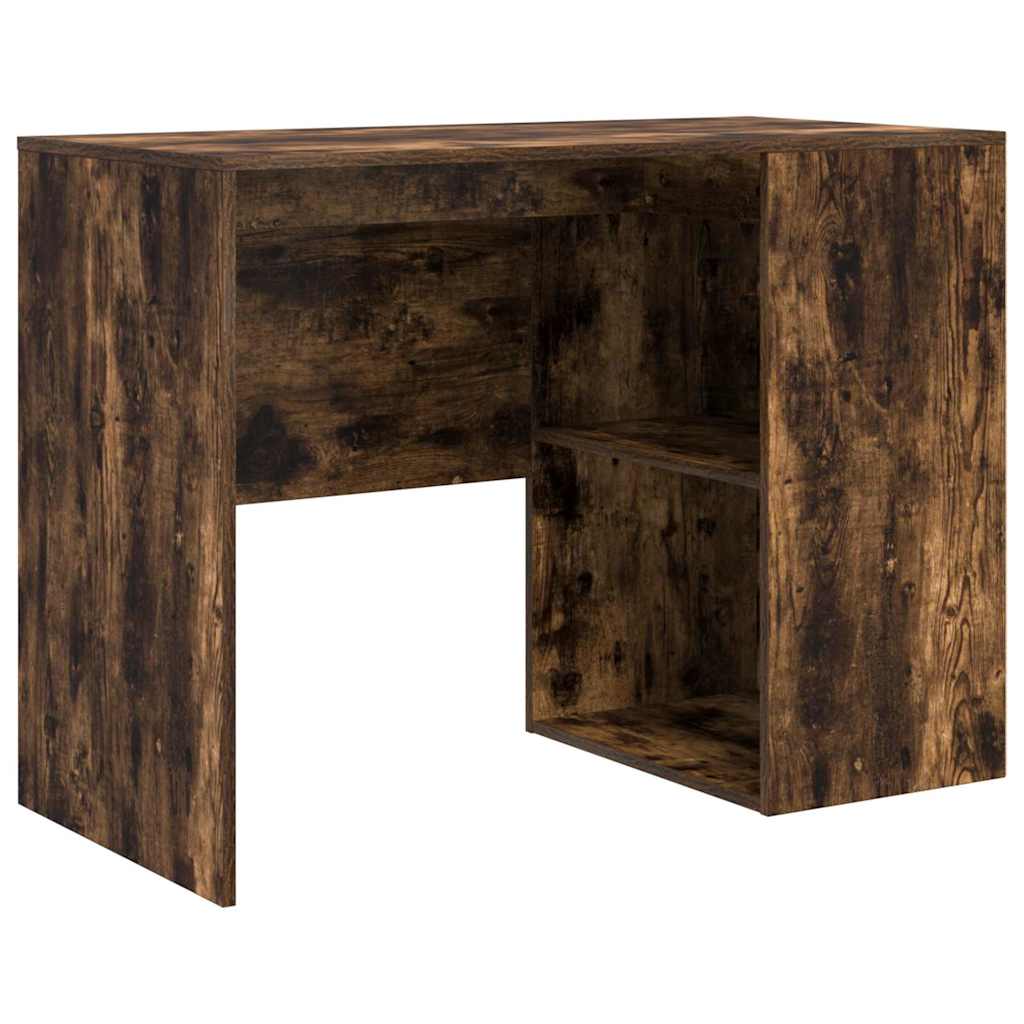 vidaXL Eckschreibtisch mit Regal Geräucherte Eiche 102 x 50 x 75 cm - Image 5