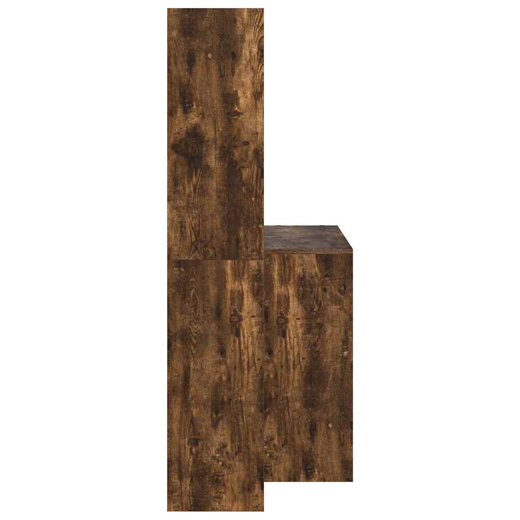 vidaXL Schreibtisch mit Regal Geräucherte Eiche 138,5 x 55 x 143 cm - Image 6