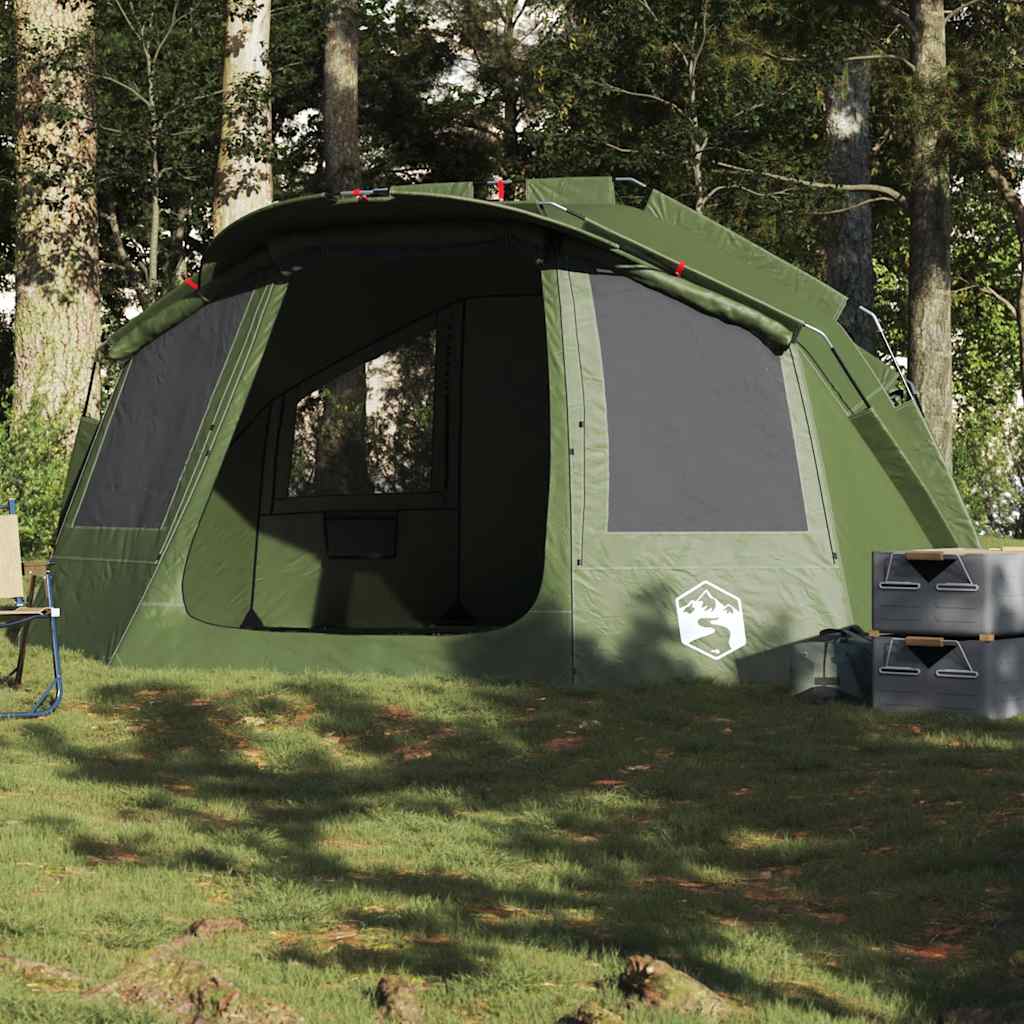 vidaXL Tente de pêche 5 personnes vert olive imperméable