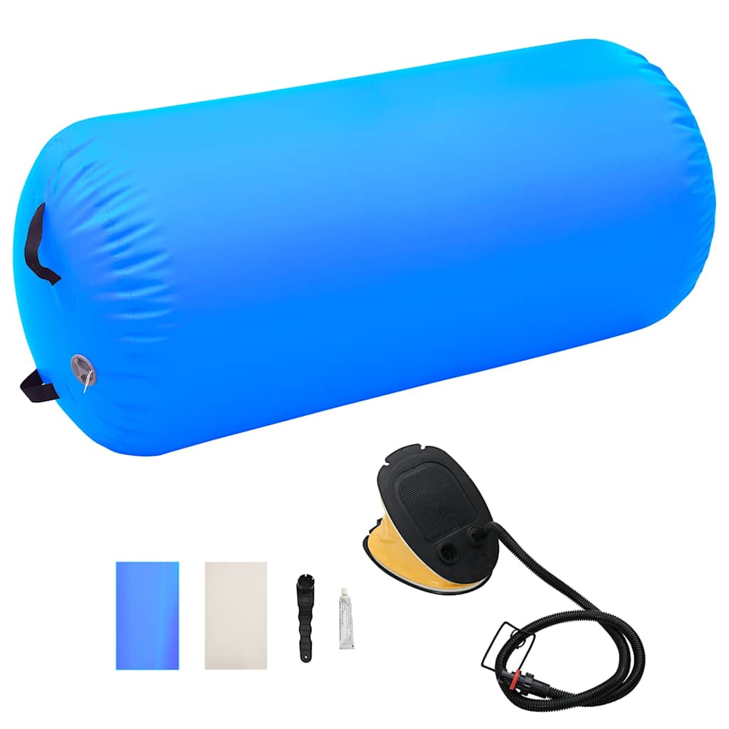 vidaXL Rouleau gonflable de gymnastique avec pompe 120x75 cm PVC Bleu
