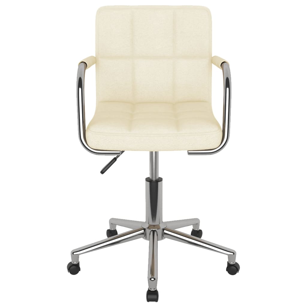 vidaXL Chaise pivotante de bureau Crème Tissu - Image 3