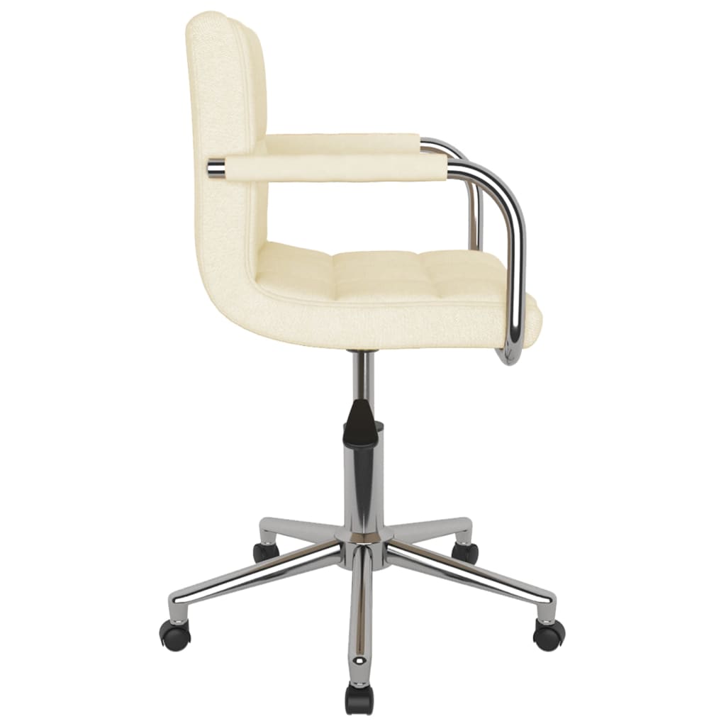 vidaXL Chaise pivotante de bureau Crème Tissu - Image 4