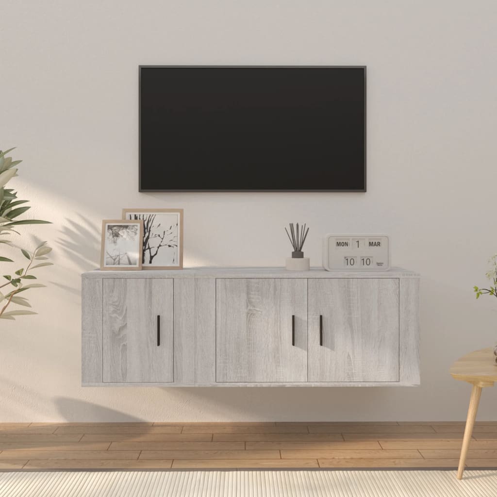 vidaXL Ensemble de meubles TV 2 pcs Sonoma gris Bois d'ingénierie
