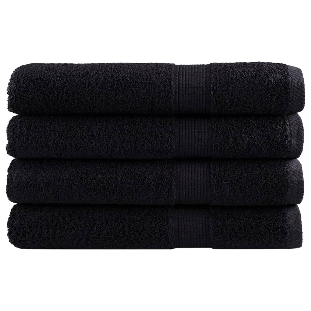 vidaXL Serviettes de qualité supérieure SOLUND 4 pcs noir 600 g/m²