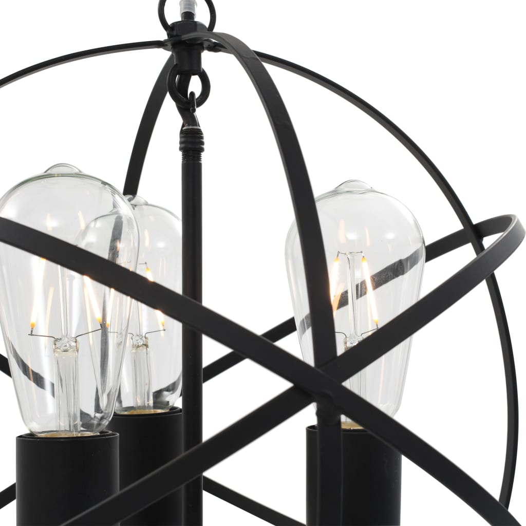 vidaXL Lampe suspendue Noir Sphère 3 ampoules E27 - Image 6