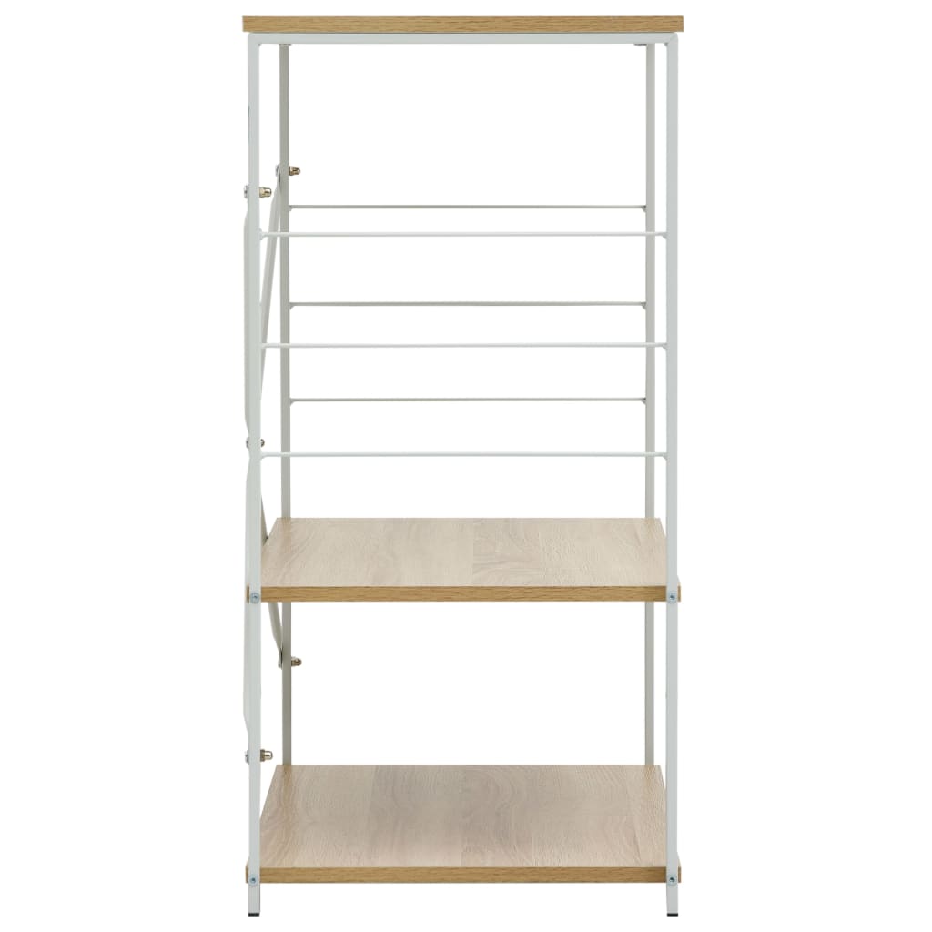 vidaXL Armoire à micro-ondes Blanc et chêne 60x39,6x79,5 cm - Image 4