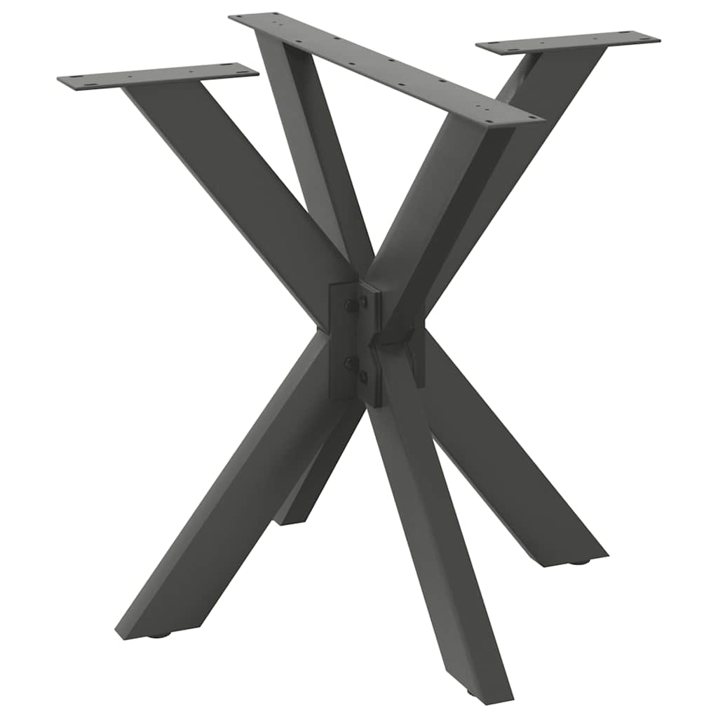 vidaXL Pata de mesa de comedor forma araña antracita 85x85x(72-73) cm acero