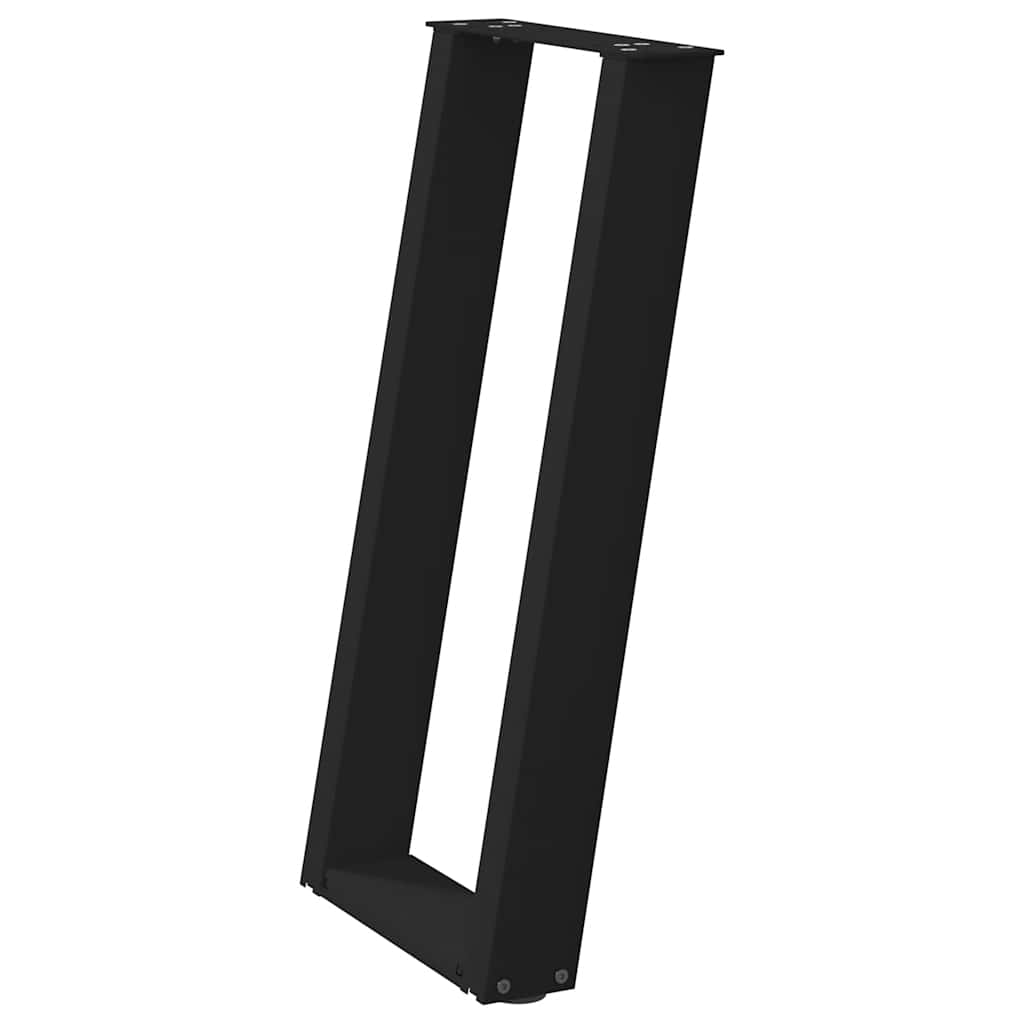 vidaXL Patas para consola en forma de U (2 unidades), color negro, 38 x 72-73 cm, acero - Image 4