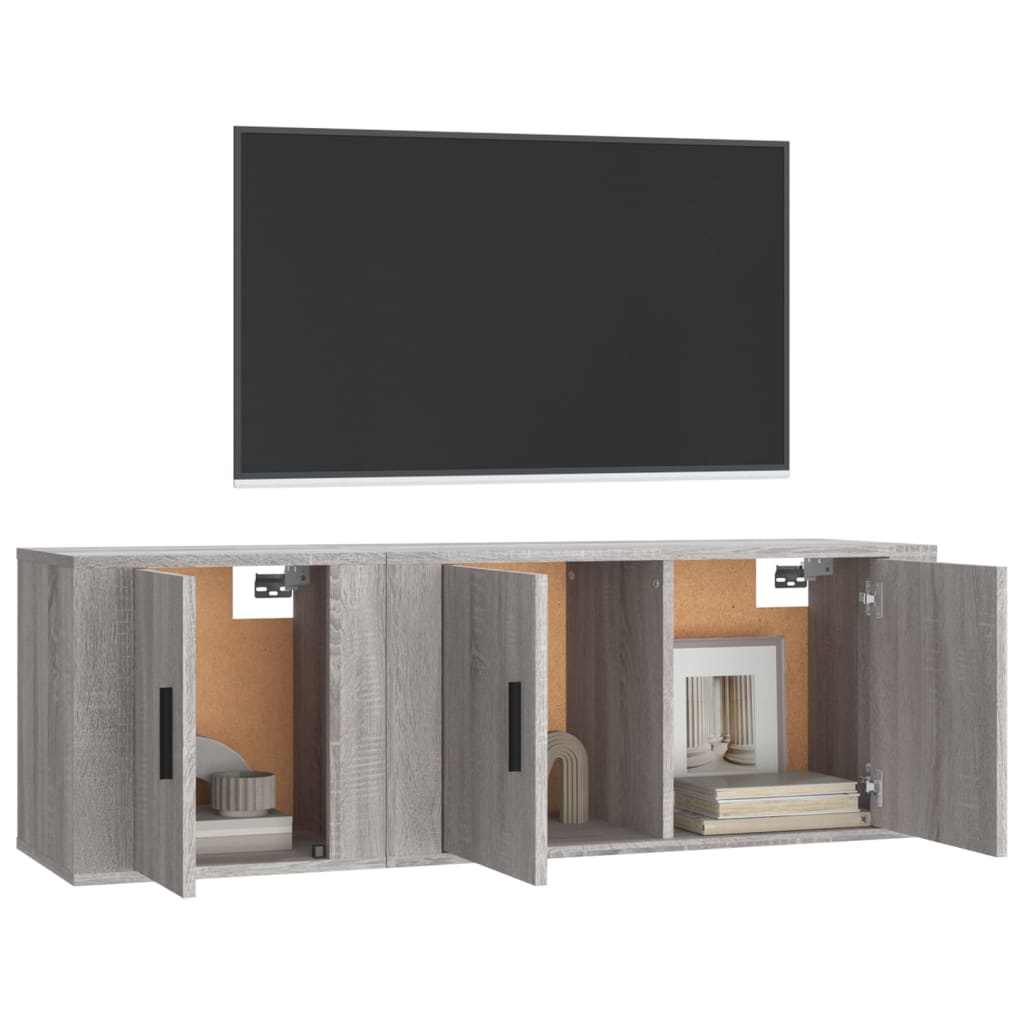 vidaXL Set de muebles para TV 2 pzas madera contrachapada gris Sonoma - Image 3