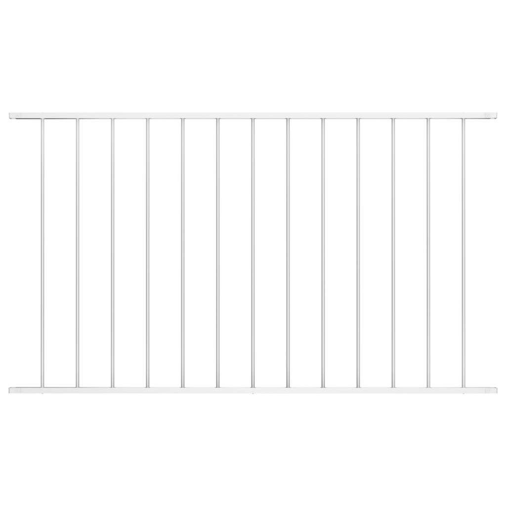 vidaXL Zaunelement Pulverbeschichteter Stahl 1,63x0,75 m Weiß